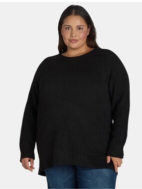 NWT Bundle Terra & Sky Black Funnel Crew Neck Plus-Size Sweaters